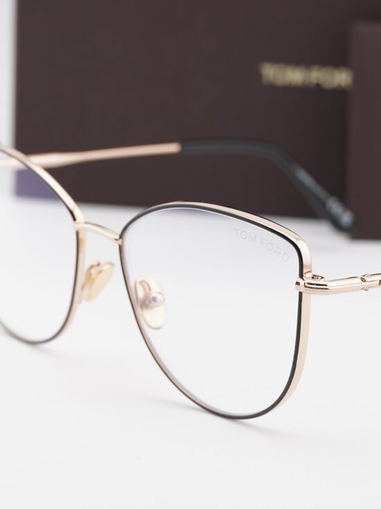 Tom Ford TF5667-B 005 Cat Eye Eyeglasses 55mm – Black / Gold main image 6